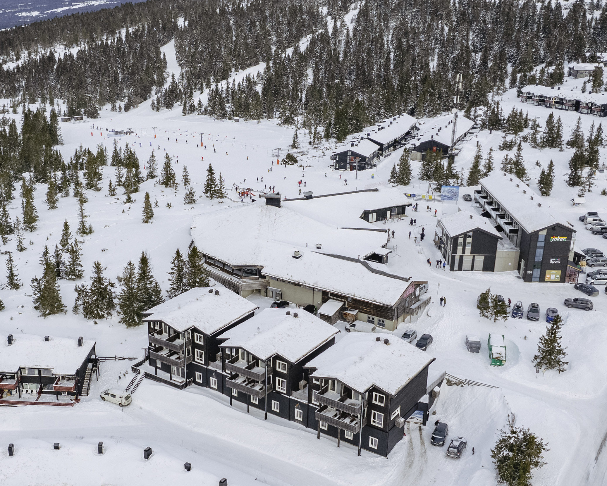 Oversiktsbilde Hafjell Resort vinter
